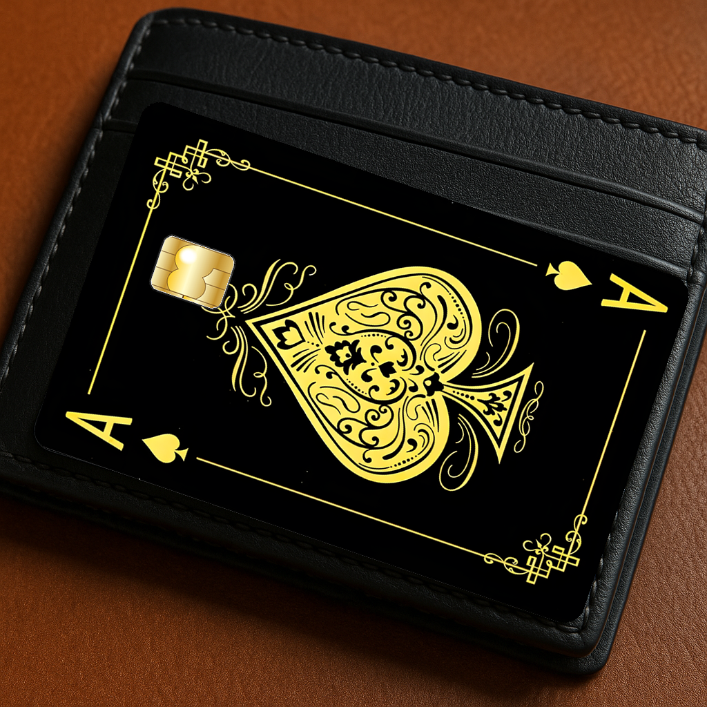 Aces Gold-wallet-black-mock