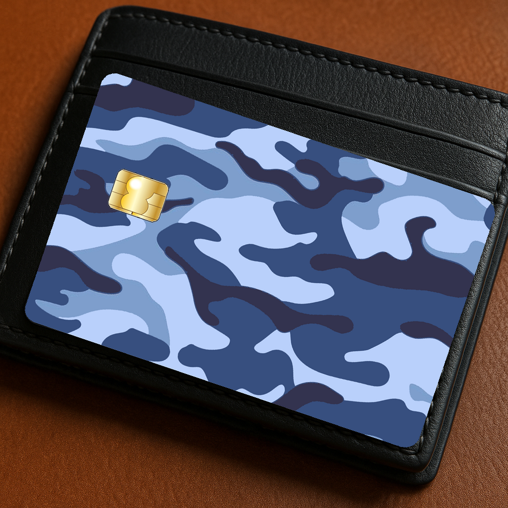 Camo - Blue Blue-wallet-black-mock
