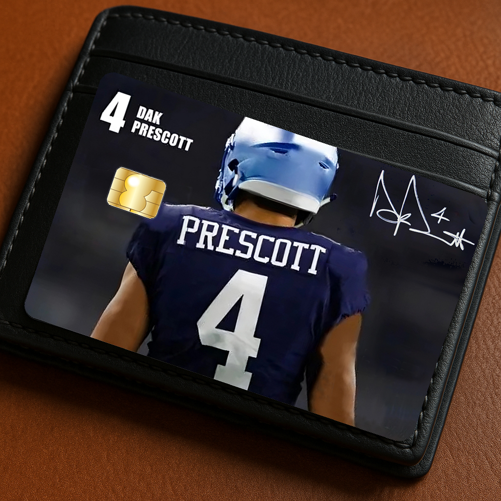 Football Cowboys Prescott-wallet-black-mock