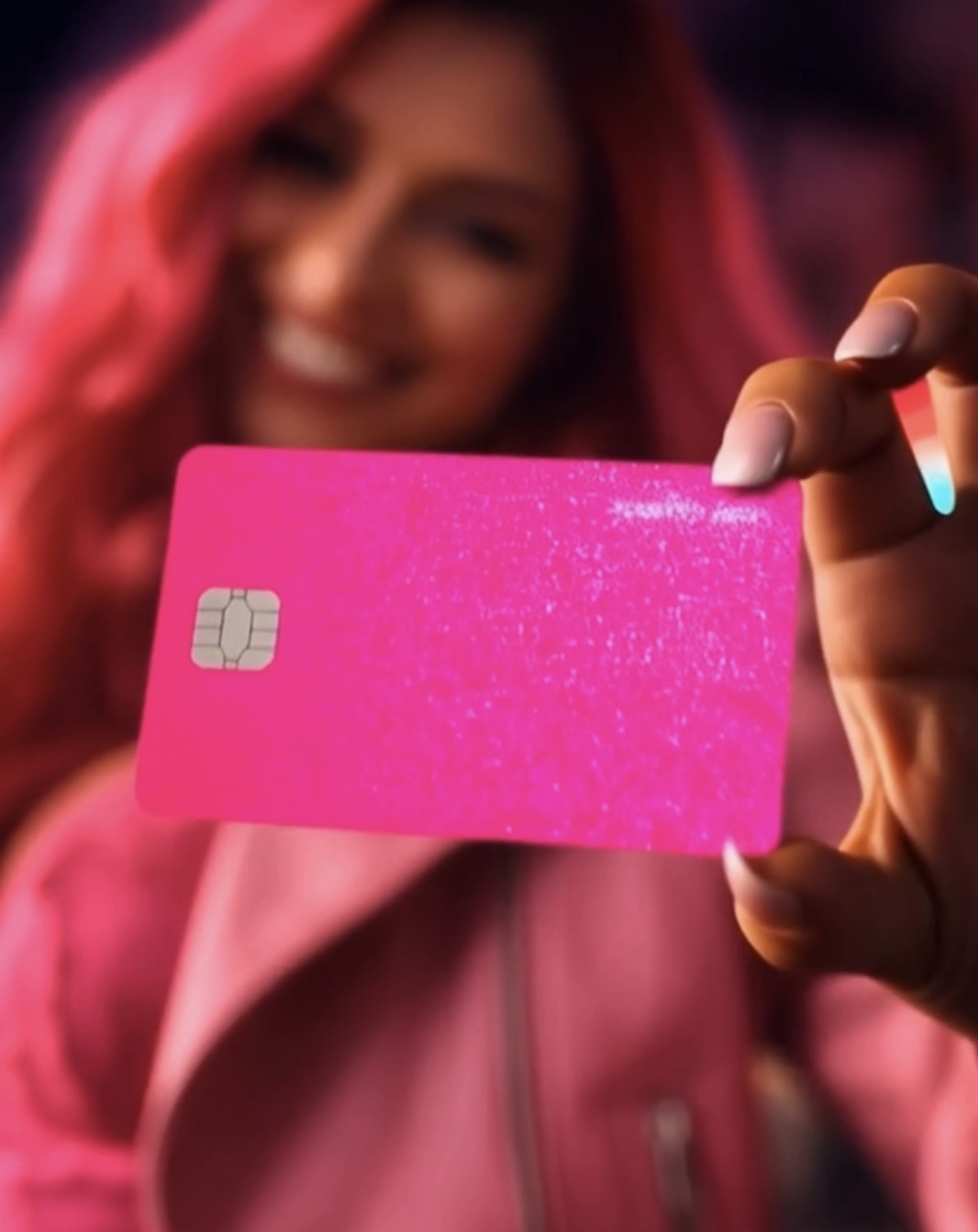 Pink Vibe glitter card lifestyle